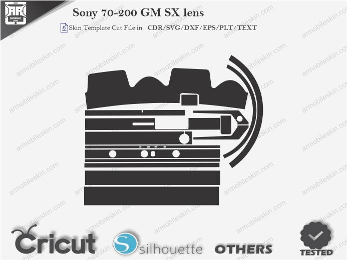 Sony 70-200 GM SX lens Skin Template Vector