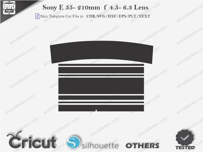 Sony E 55- 210mm f 4.5- 6.3 Lens Skin Template Vector