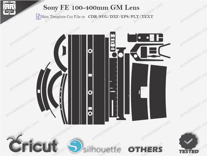 Sony FE 100-400mm GM Lens Skin Template Vector