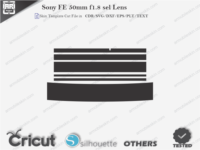 Sony FE 50mm f1.8 sel Lens Skin Template Vector