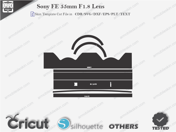 Sony FE 55mm F1.8 Lens Skin Template Vector