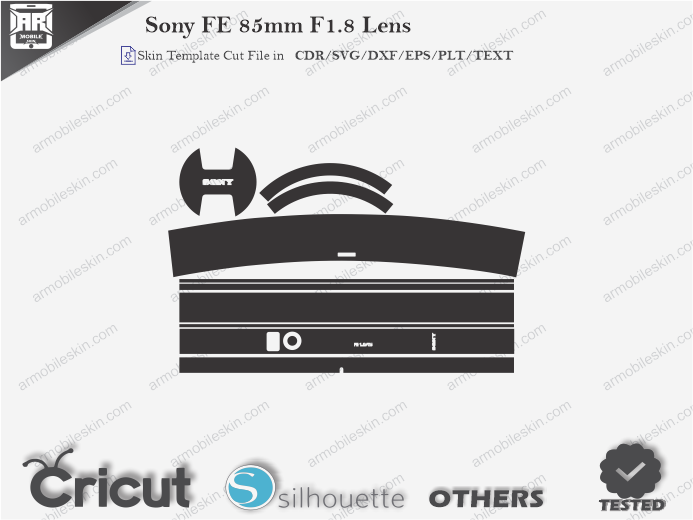 Sony FE 85mm F1.8 Lens Skin Template Vector