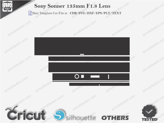 Sony Sonner 135mm F1.8 Lens Skin Template Vector