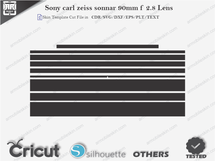 Sony carl zeiss sonnar 90mm f 2.8 Lens Skin Template Vector