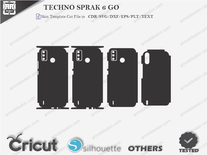 Tecno Spark 6 GO Skin Template Vector