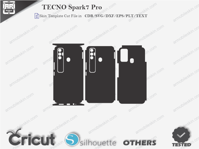 Tecno Spark 7 Pro Skin Template Vector