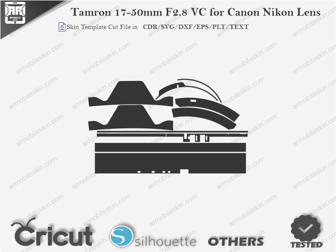 Tamron 17-50mm F2.8 VC for Canon Nikon Lens Skin Template Vector