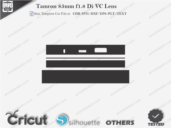 Tamron 85mm f1.8 Di VC Lens Skin Template Vector