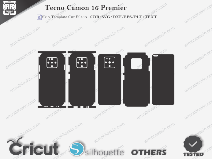 Tecno Camon 16 Premier Skin Template Vector