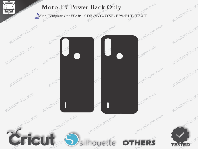 Moto E7 Power Skin Template Vector