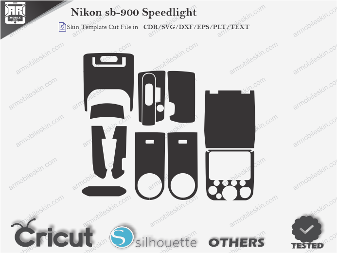 Nikon sb-900 Speedlight Skin Template Vector