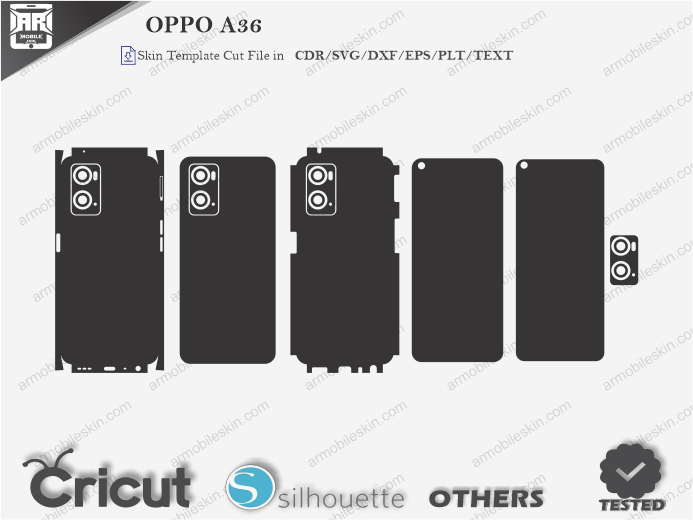 OPPO A36 Skin Cut Template Vector