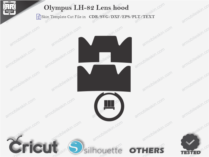 Olympus LH-82 Lens hood Skin Template Vector
