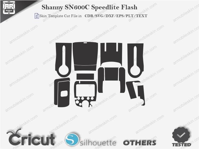 Shanny SN600C Speedlite Flash Skin Template Vector