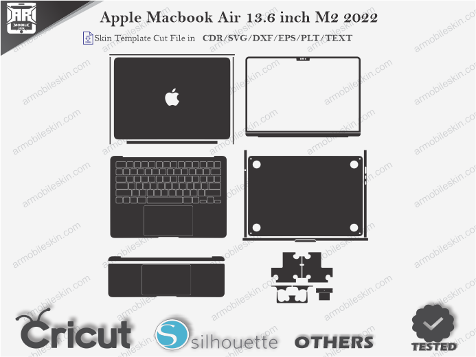 Apple MacBook Air 13.6 inch M2 2022 Skin Template Vector