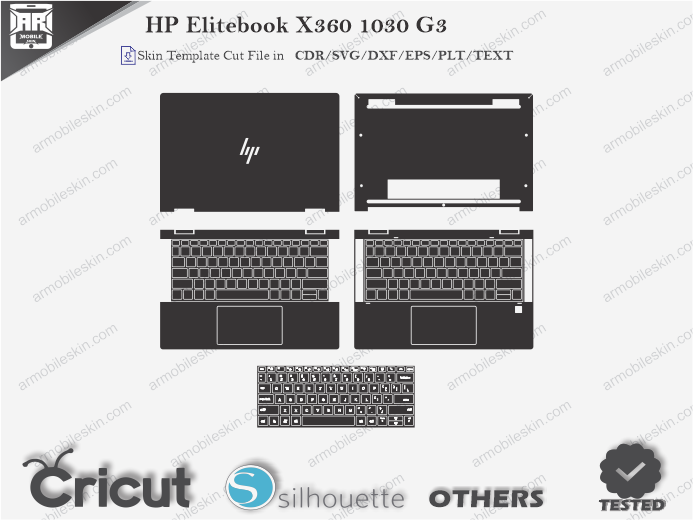 HP Elitebook X360 1030 G3 Skin Template Vector
