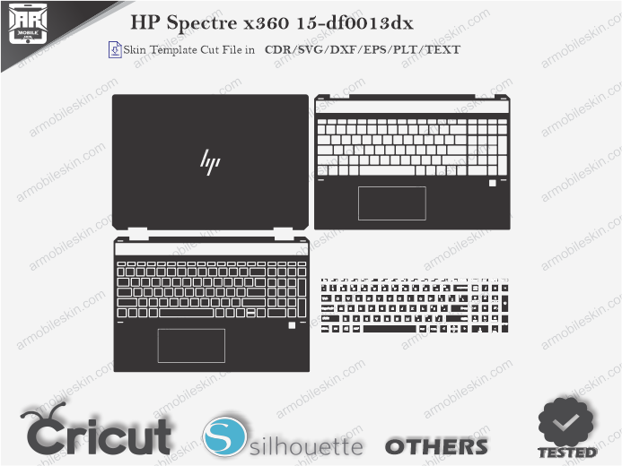 HP Spectre x360 15 Skin Template Vector