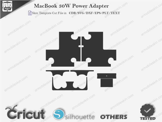 MacBook 30W Power Adapter Skin Template Vector