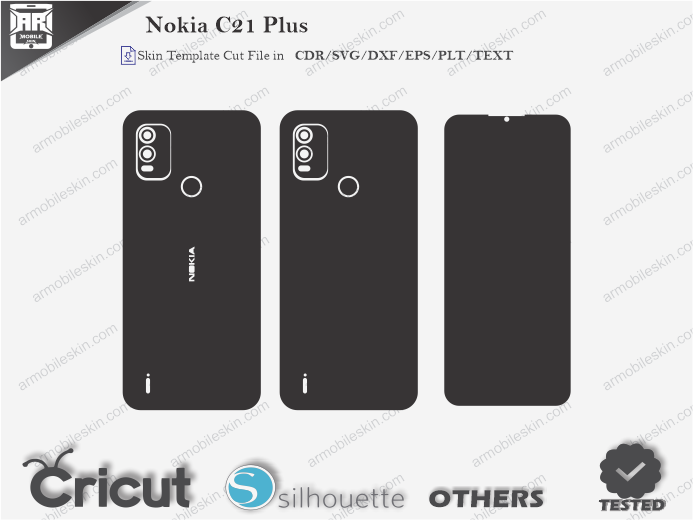 Nokia C21 Plus Skin Template Vector