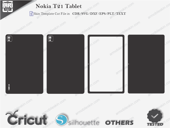 Nokia T21 Tablet Skin Template Vector