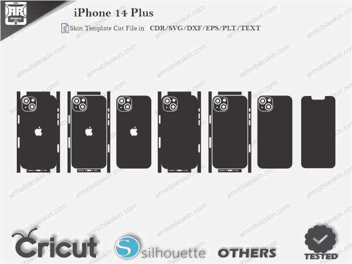 iPhone 14 Plus Skin Template Vector