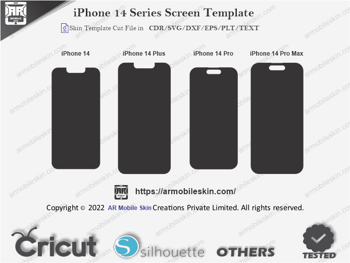 iPhone 14 Series Screen Protector Template Vector