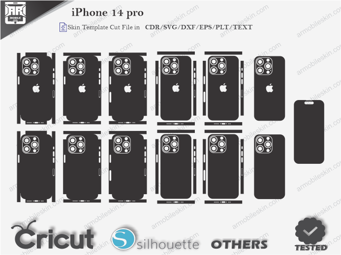 iPhone 14 Pro Skin Template Vector