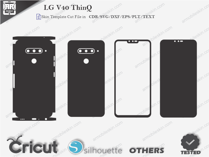 LG V40 ThinQ Skin Template Vector