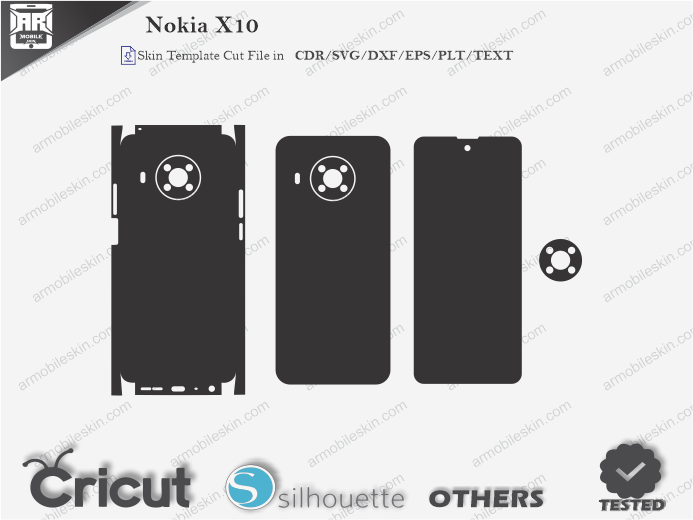 Nokia X10 Skin Template Vector