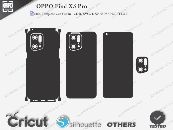 OPPO Find X5 Pro Skin Template Vector