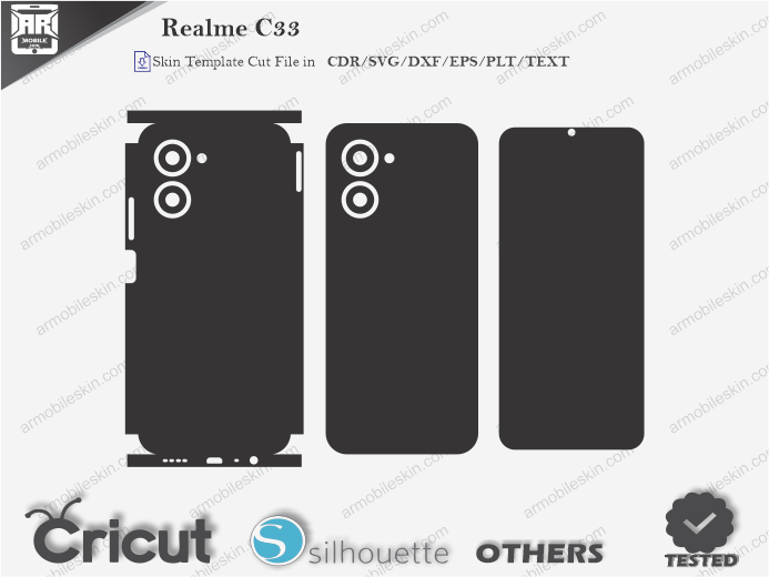 Realme C33 Skin Template Vector
