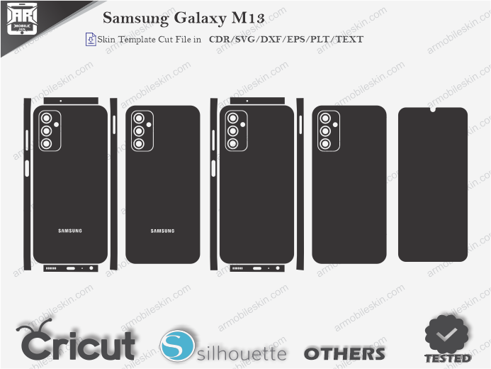 Samsung Galaxy M13 Skin Template Vector