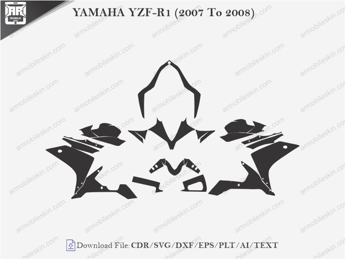 AMAHA YZF-R1 (2007 To 2008) Wrap Skin Template