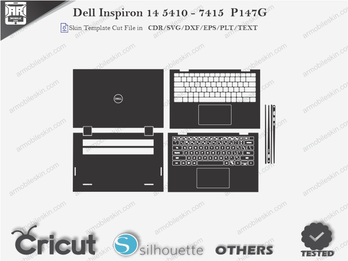 Dell Inspiron 14 5410-7415 P147G Skin Template Vector