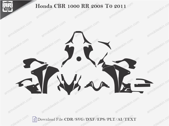 Honda CBR 1000 RR 2008 T0 2011 Wrap Skin Template