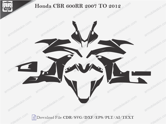 Honda CBR 600RR 2007 TO 2012 Wrap Skin Template