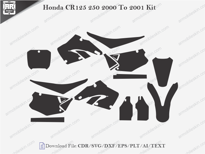 Honda CR125 250 2000 To 2001 Kit Wrap Skin Template