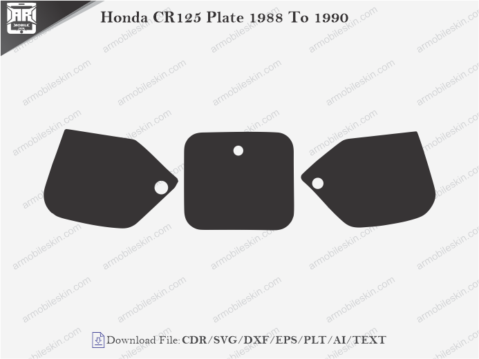 Honda CR125 Plate 1988 To 1990 Wrap Skin Template