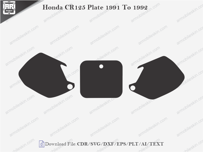 Honda CR125 Plate 1991 To 1992 Wrap Skin Template
