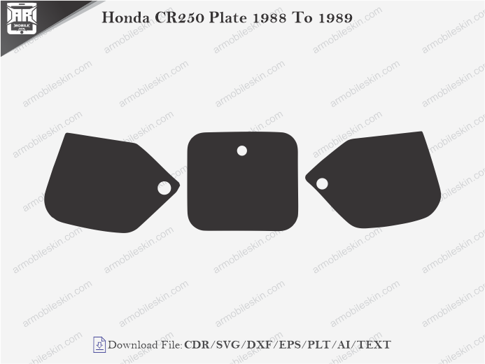 Honda CR250 Plate 1988 To 1989 Wrap Skin Template