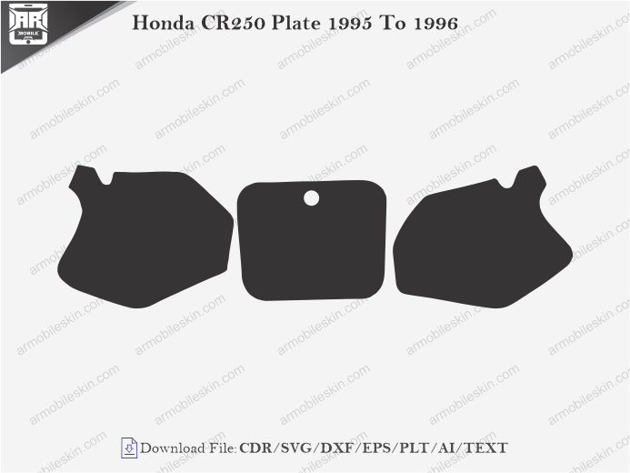 Honda CR250 Plate 1995 To 1996 Wrap Skin Template