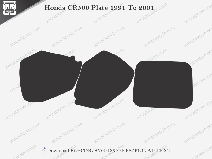 Honda CR500 Plate 1991 To 2001 Wrap Skin Template