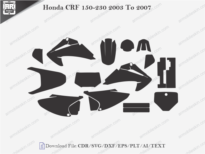 Honda CRF 150-230 2003 To 2007 Wrap Skin Template