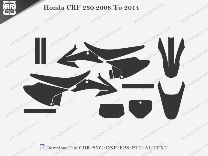 Honda CRF 230 2008 To 2014 Wrap Skin Template