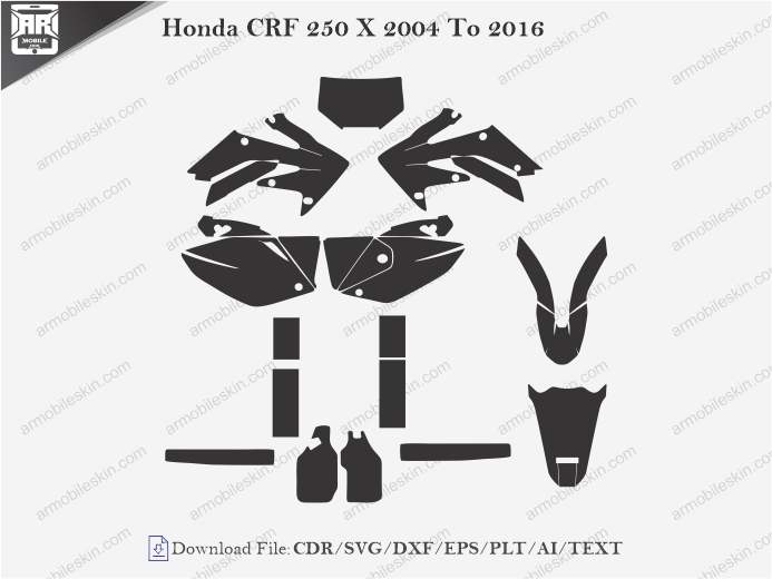 Honda CRF 250 X 2004 To 2016 Wrap Skin Template