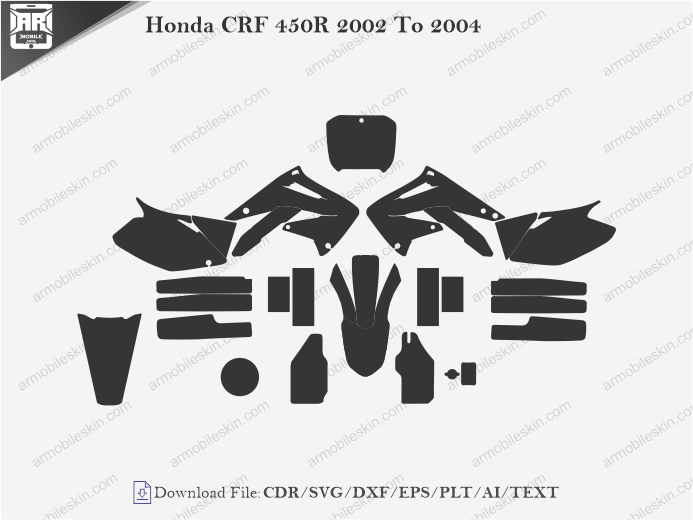 Honda CRF 450R 2002 To 2004 Wrap Skin Template