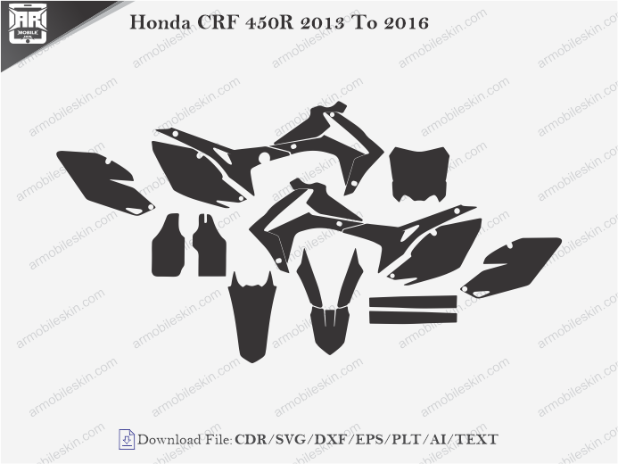 Honda CRF 450R 2013 To 2016 Wrap Skin Template