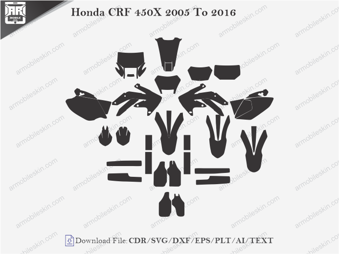 Honda CRF 450X 2005 To 2016 Wrap Skin Template