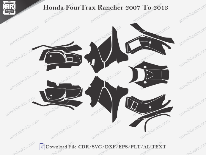 Honda FourTrax Rancher 2007 To 2013 Wrap Skin Template