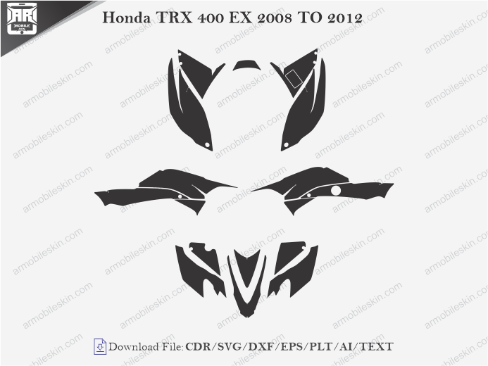 Honda TRX 400 EX 2008 TO 2012 Wrap Skin Template